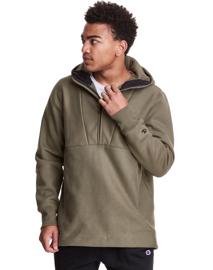 Champion Defender Series Reverse Weave® Stormshell Anorak Hoodie Heren - Olijfgroen - Belgie 0149ODR